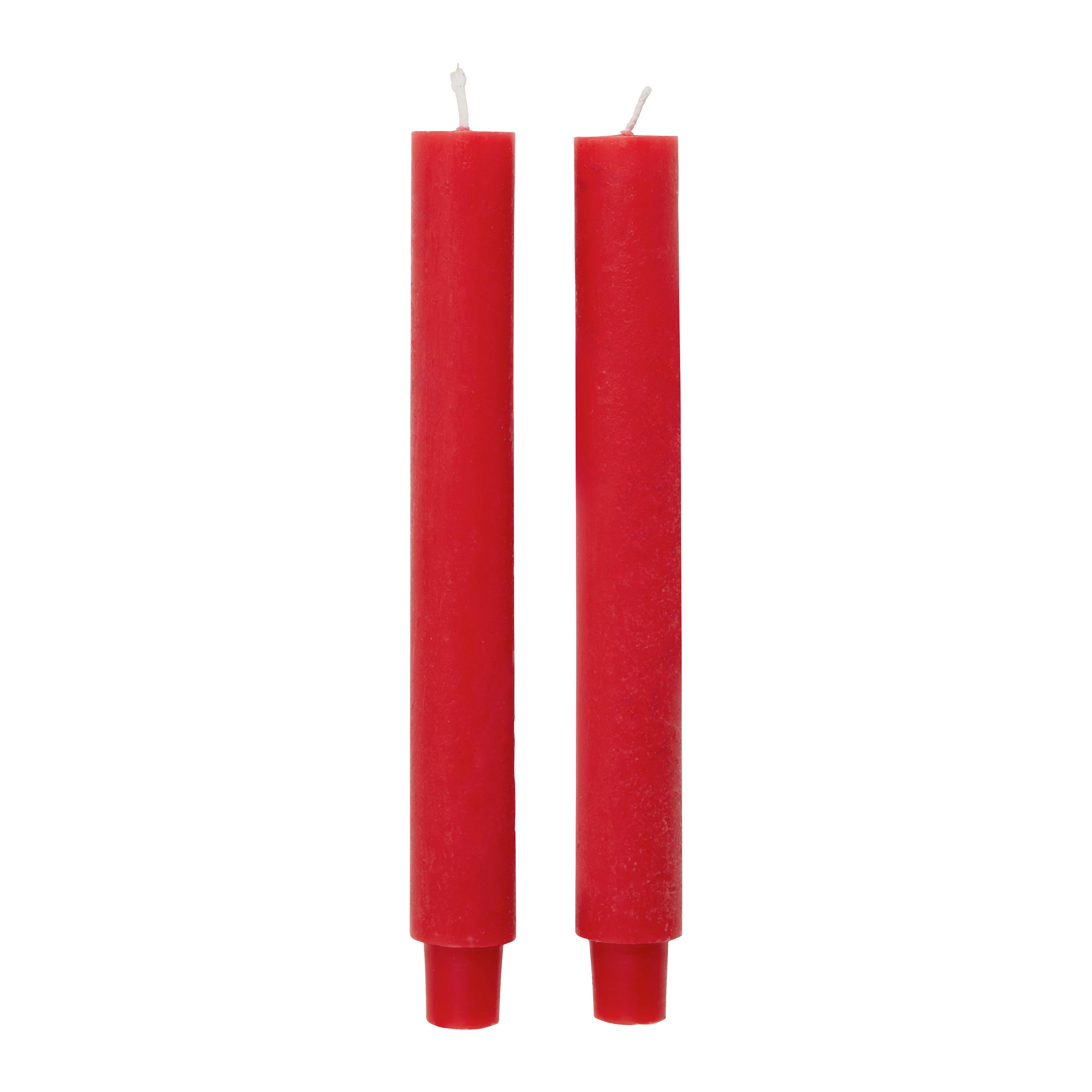 SADA DLOUHÝCH SVÍČEK MICHELLE - červená, Konvenční, přírodní materiály (3/25cm) - Modern Living