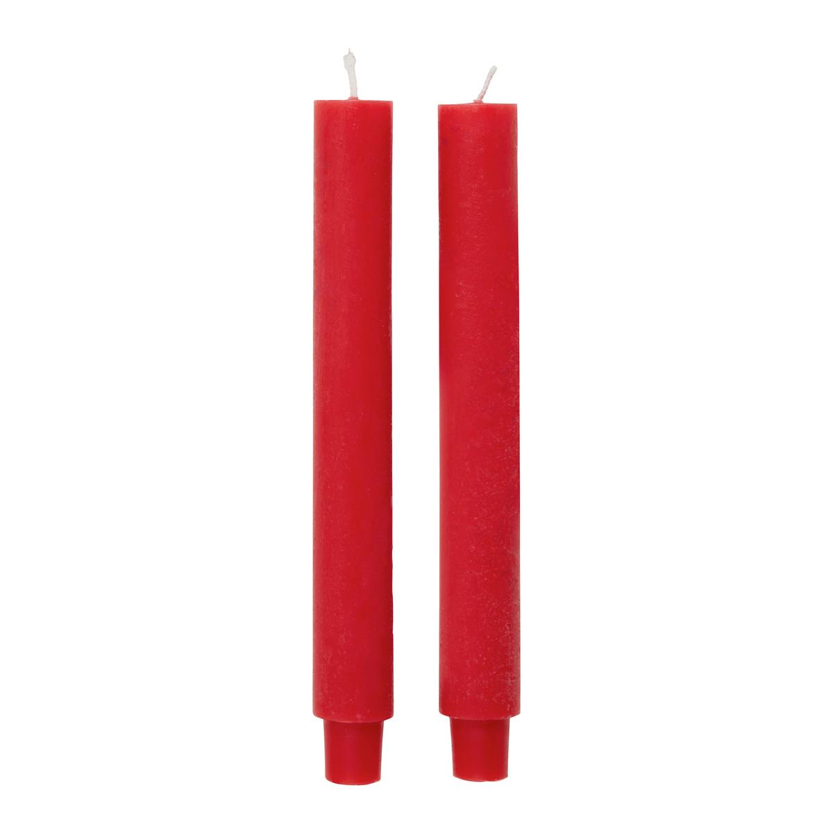 SADA DLOUHÝCH SVÍČEK MICHELLE - červená, Konvenční, přírodní materiály (3/25cm) - Modern Living