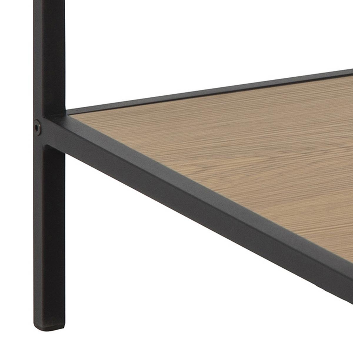 Konferenční stolek SEAFORD  80cm - černá/barvy dubu, Moderní, kov/kompozitní dřevo (80/45/80cm)