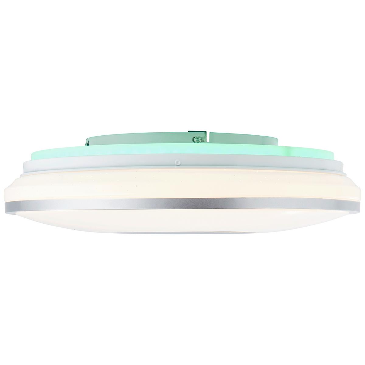 LED-Deckenleuchte Visitation Ø 39 cm mit Sternenhimmel - Silberfarben/Weiß, Design, Kunststoff/Metall (39/10,3cm) - Brilliant