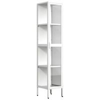 VITRINE Floka Weiß B: 30 cm - Transparent/Weiß, Design, Glas/Metall (30/160/35cm) - MID.YOU