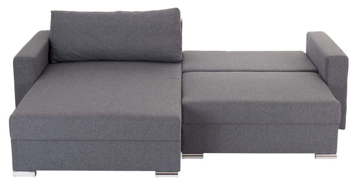 Rohová sedačka LYON A, obojstranná, antracitová - antracitová/chrómová, Modern, textil/plast (255/167cm) - Ondega