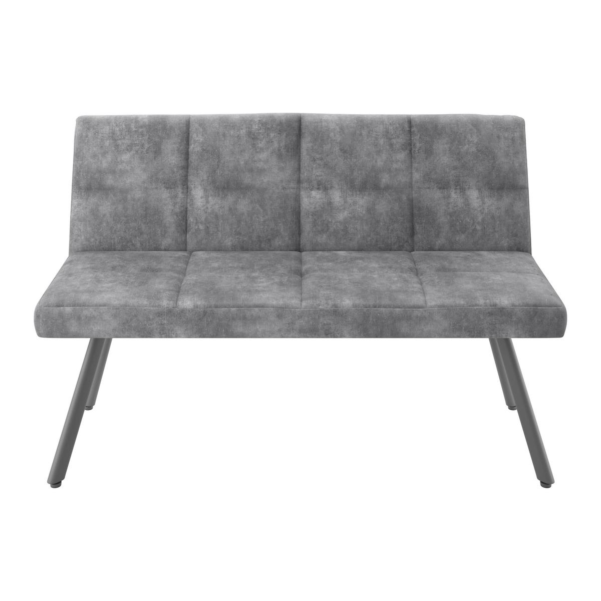 Sitzbank Grau Milos 140x85x60 Cm - Schwarz/Grau, MODERN, Textil/Metall (140/85/60cm)