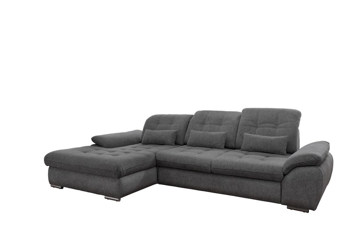 Ecksofa Mit Bettkasten Rigatti Anthrazit S: 184x314cm - Chromfarben/Anthrazit, MODERN, Textil (184/314cm) - Livetastic