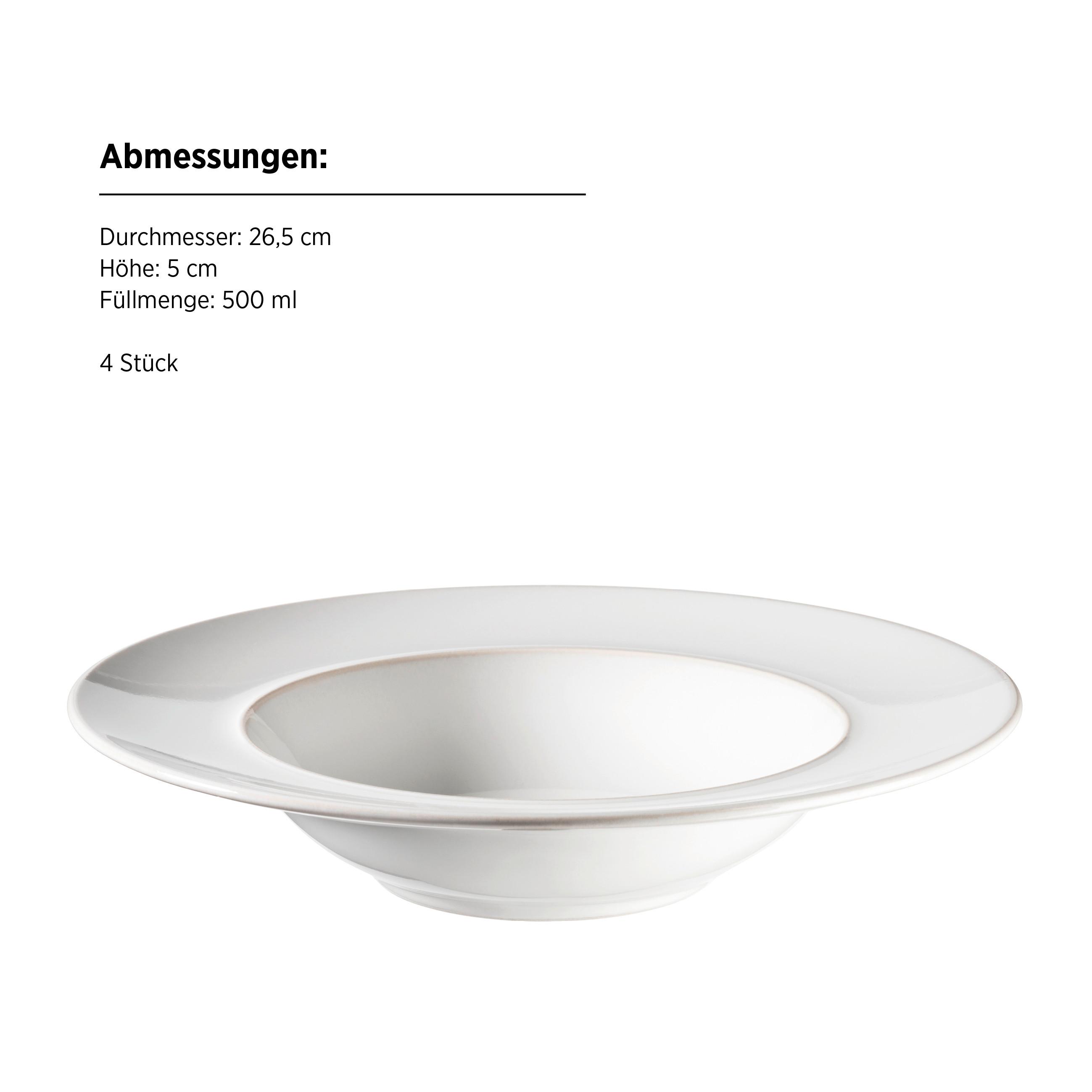 Pastatellerset Unico Weiß 4-Teilig - Weiß, Basics, Keramik