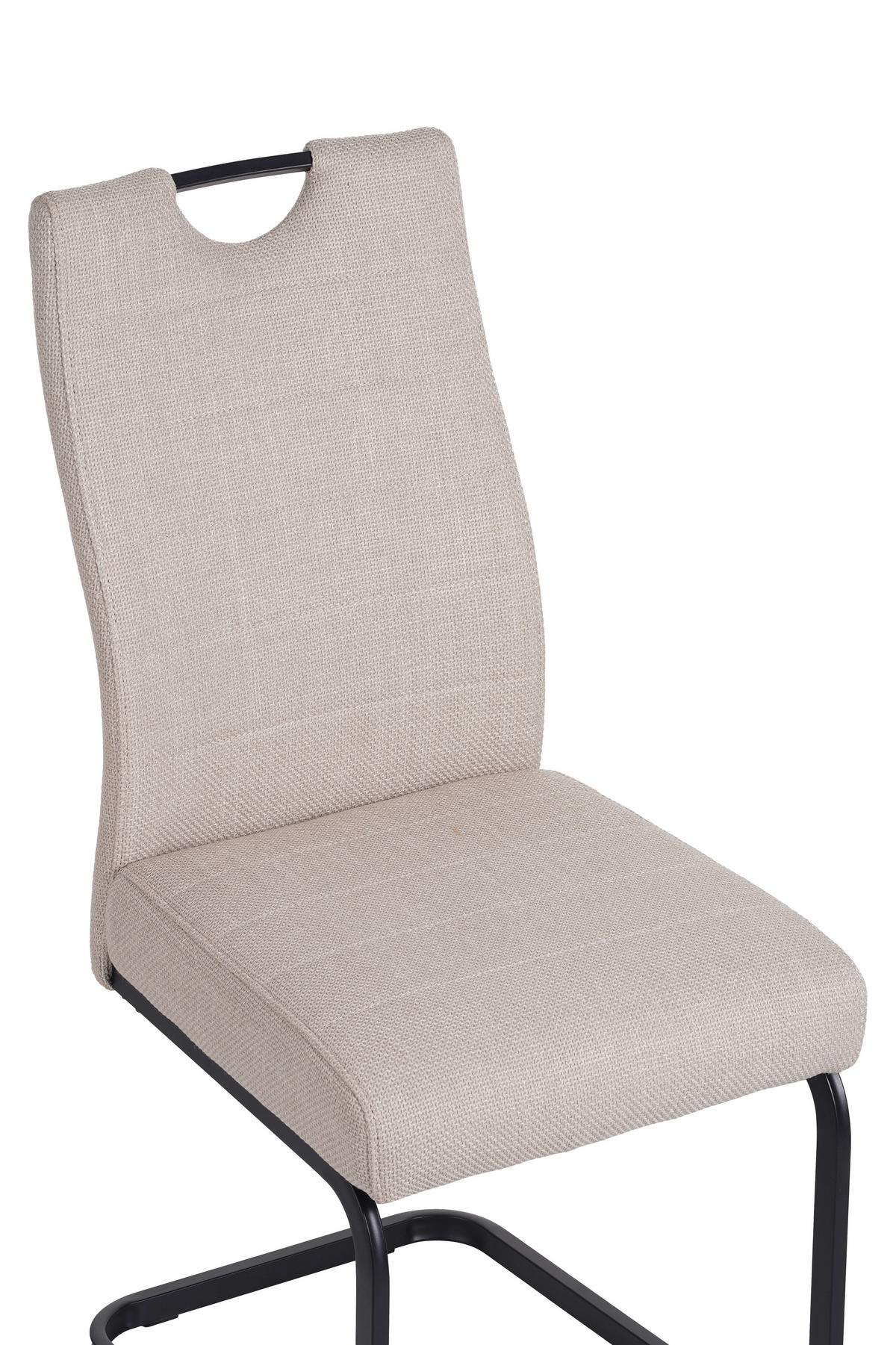 Schwingstuhl Finni Webstoff Beige Federkern - Beige, KONVENTIONELL, Textil/Metall (44/98/60cm)