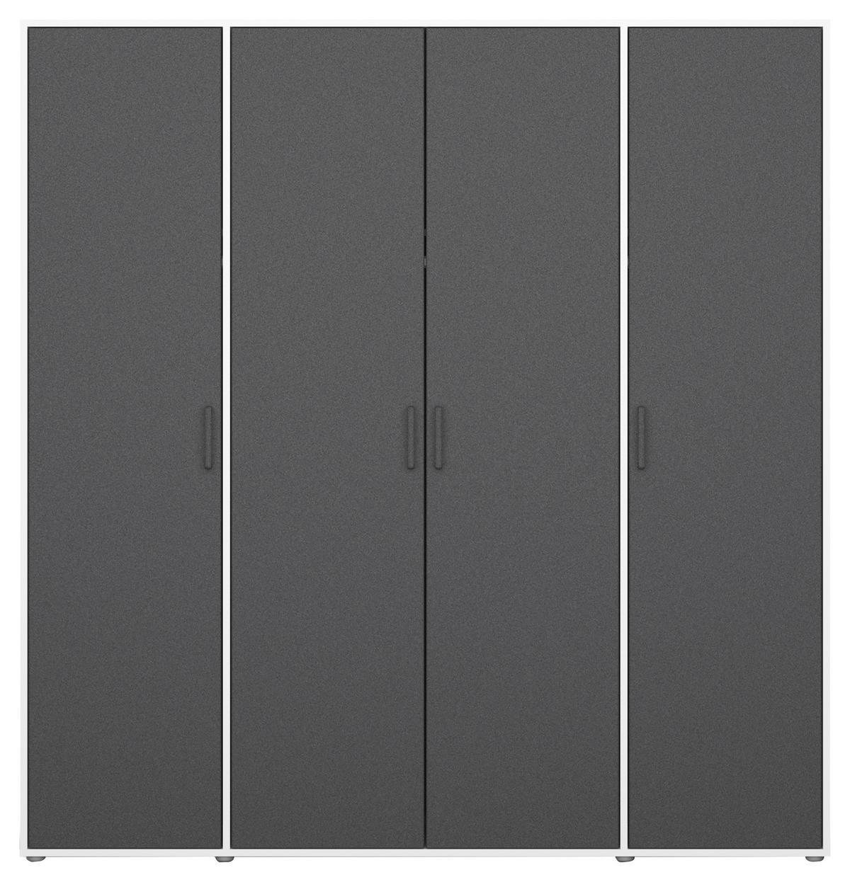 Drehtürenschrank Voyager Weiß,grau B: 187 cm - Weiß/Grau, MODERN, Holzwerkstoff (187/194/53cm) - Rauch Möbel