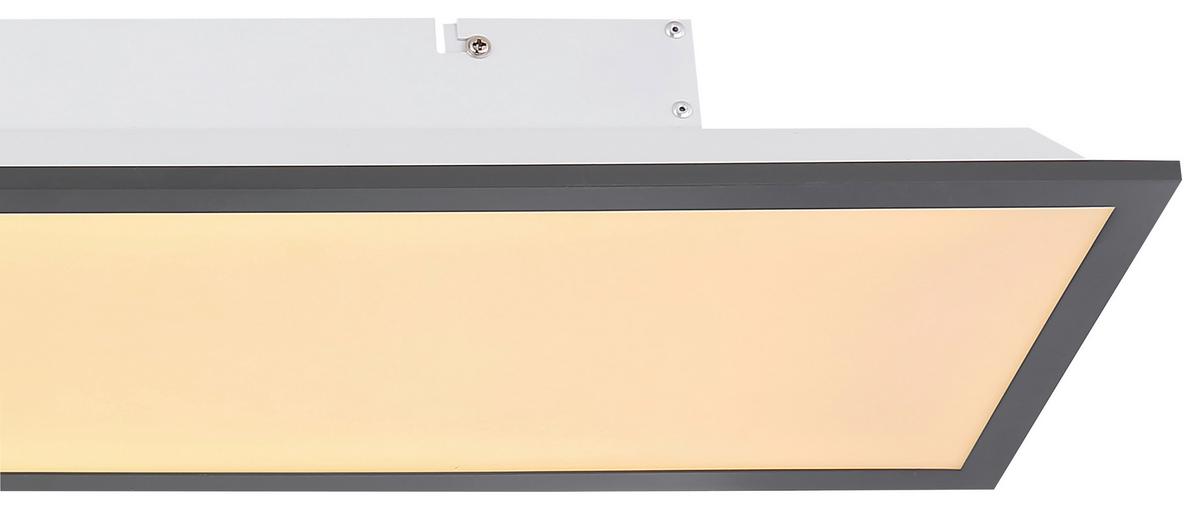 Led-deckenleuchte Ina L: 80 Cm - Opal/Graphitfarben, MODERN, Kunststoff/Metall (80/20/7,5cm)
