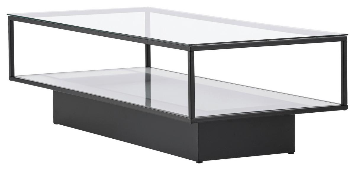 Couchtisch Maglehem - Schwarz, Design, Glas/Metall (130/60/37,5cm) - Livetastic