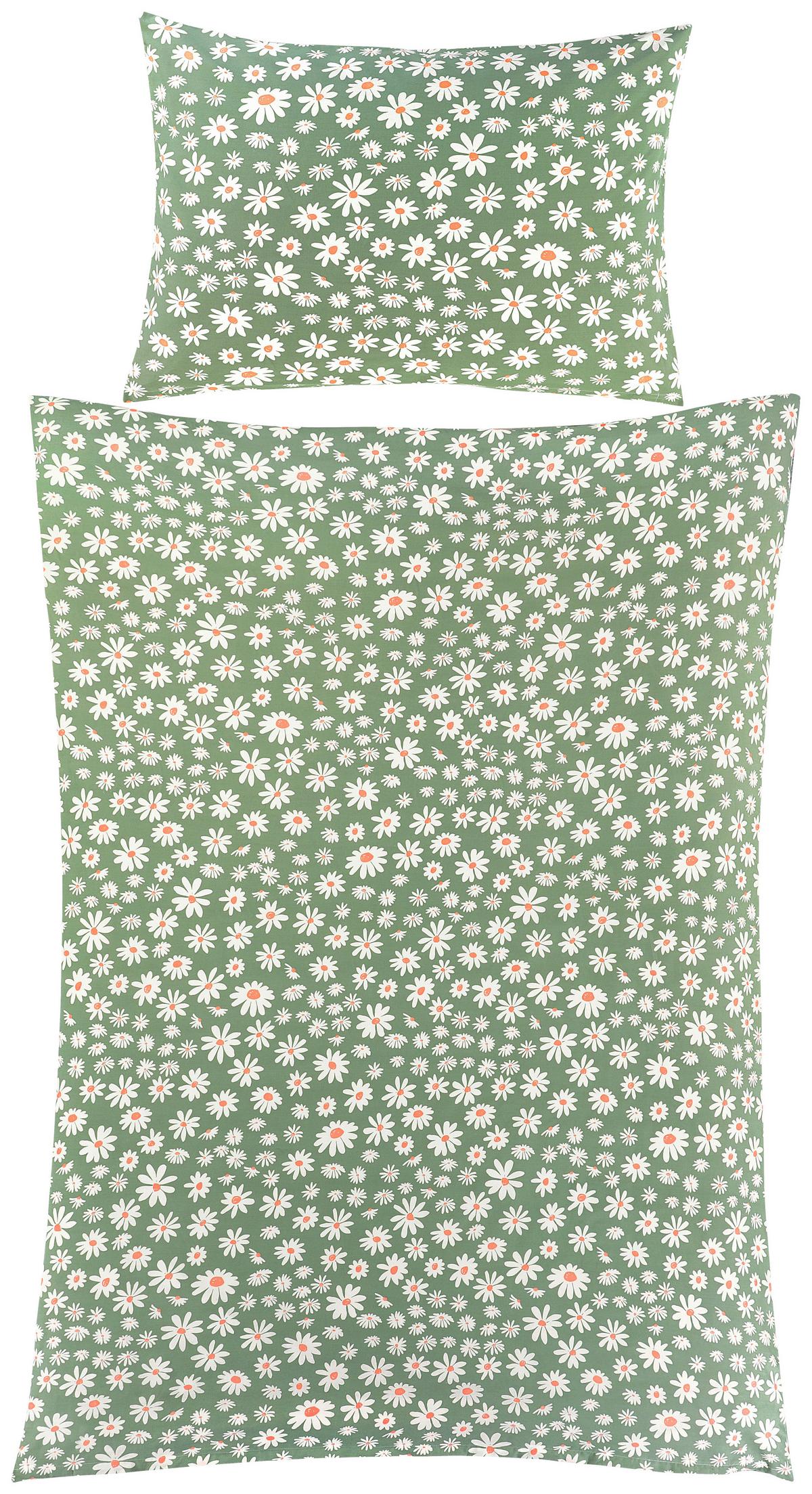 Ágyneműhuzat-garnitúra Daisy - zsályazöld/borostyánszínű, Romantik / Landhaus, textil - James Wood