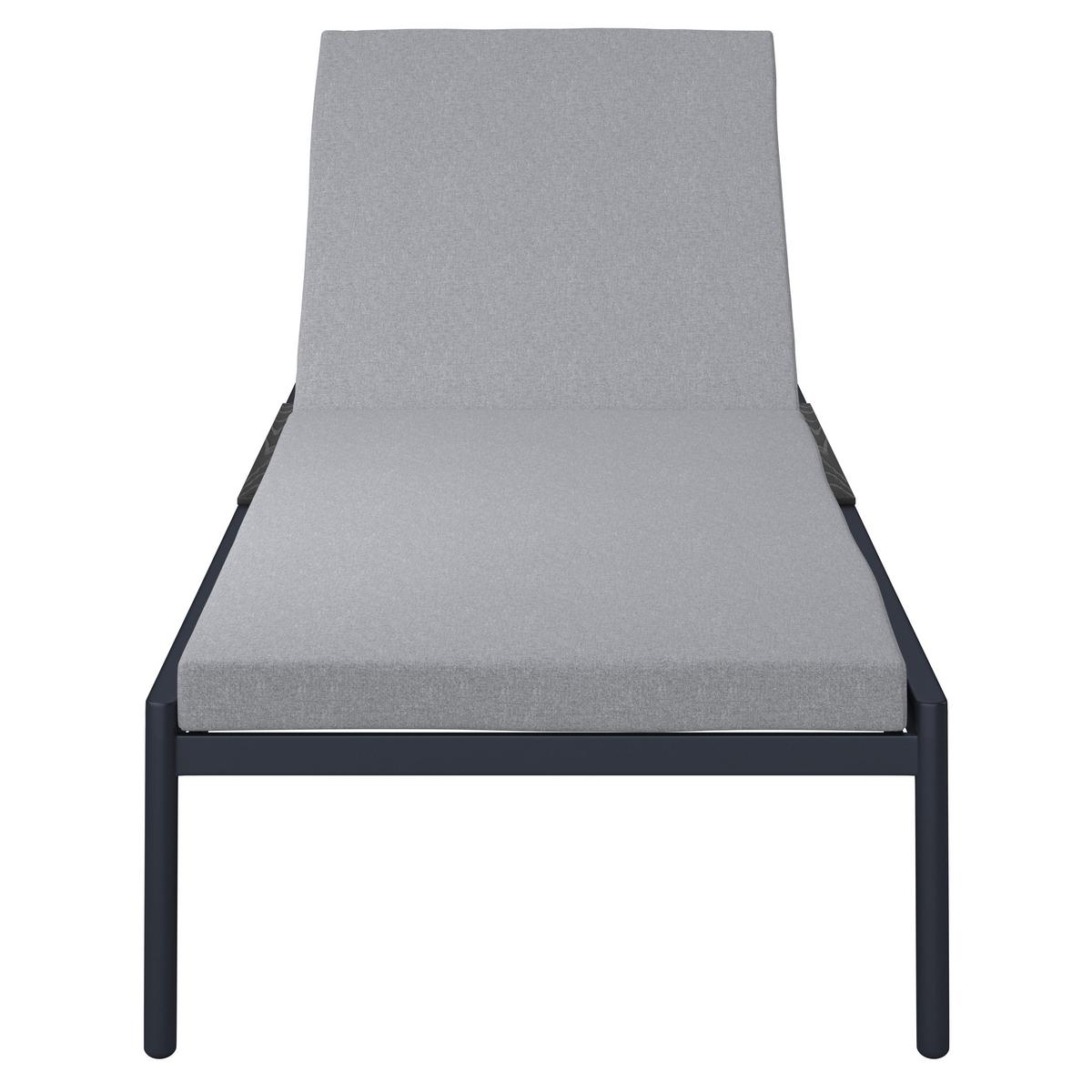 Záhradné ležadlo FENJA - svetlosivá/tmavosivá, Modern, kov/textil (210/65/32cm) - Bessagi Garden