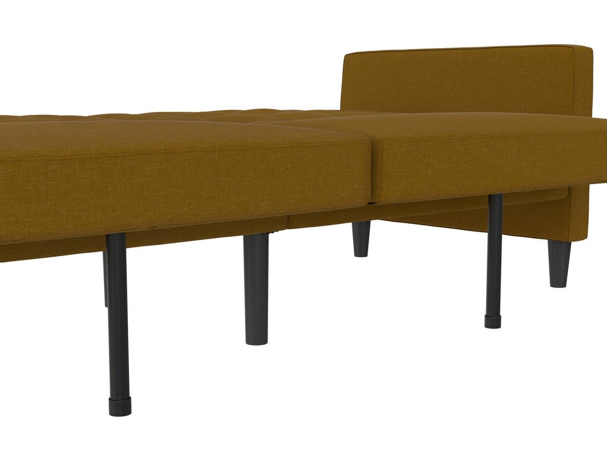 Schlafsofa Palermo Currygelb, mit Schlaffunktion - Currygelb/Schwarz, Basics, Textil (207/86/86cm) - Livetastic