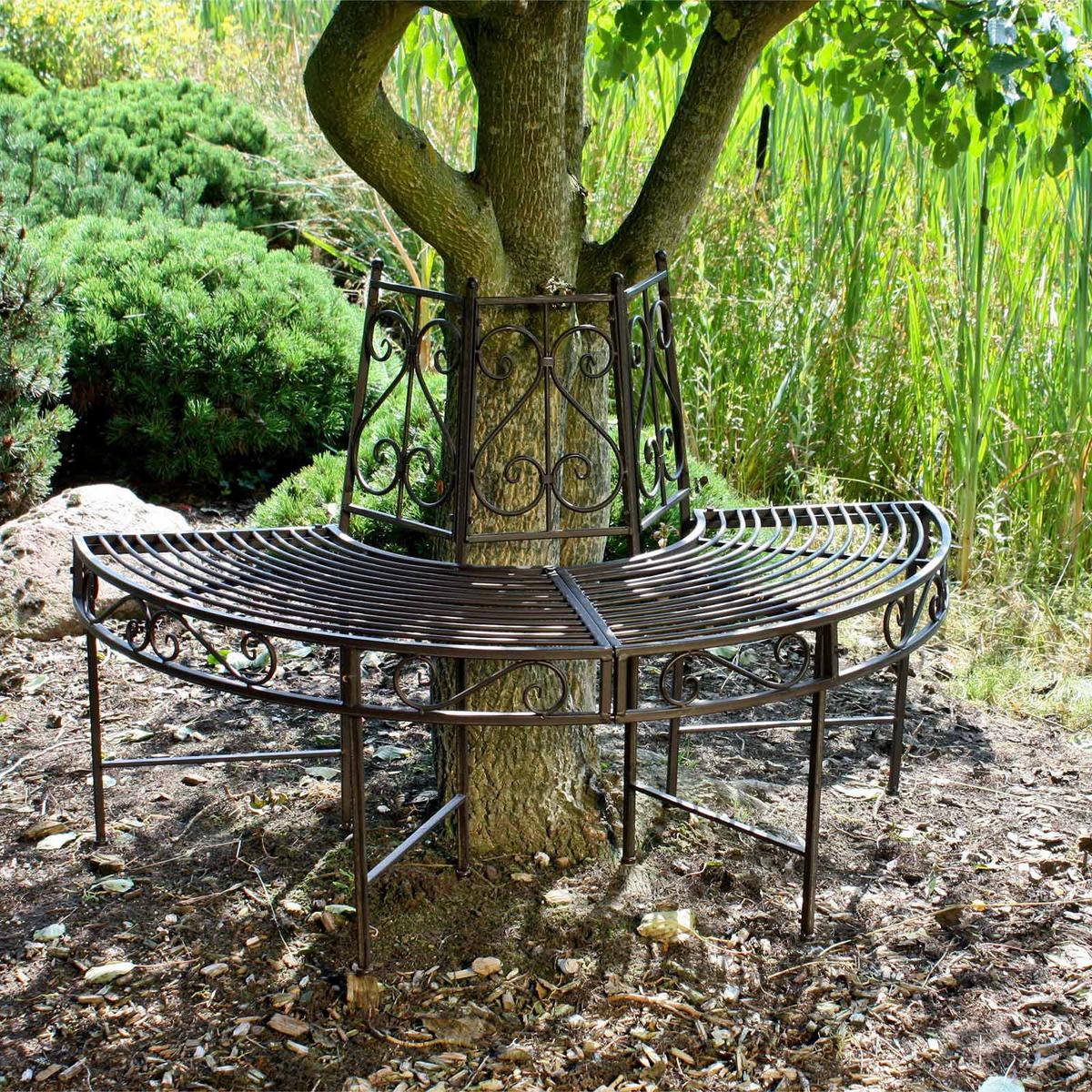 Baumbank Metall 2-sitzer Narvi Rostfarben - Rostfarben, MODERN, Metall (124/82/63cm)