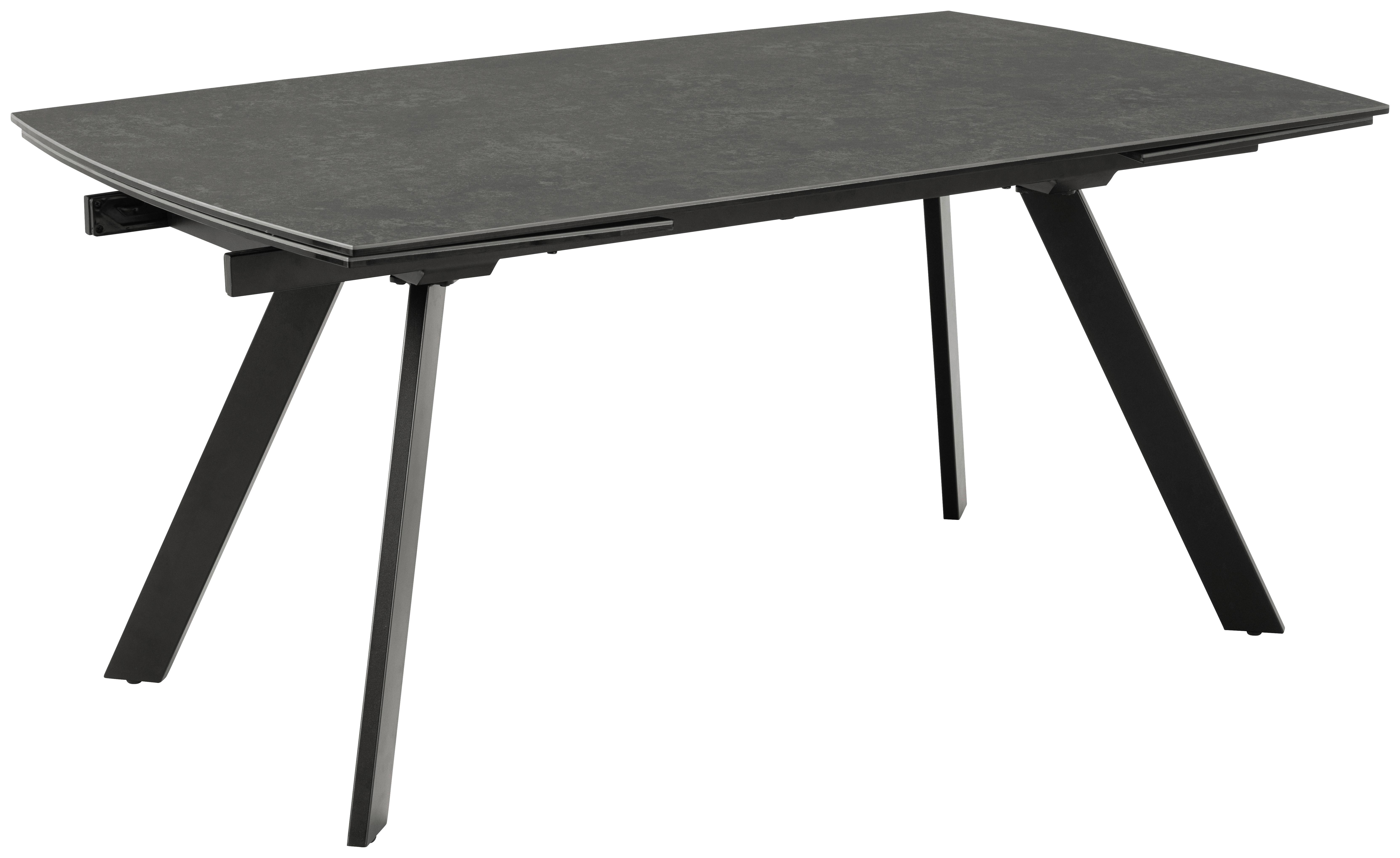Esstisch Blackburn Schwarz L: 160 cm - Schwarz, Design, Keramik/Metall (160/97/75cm) - MID.YOU