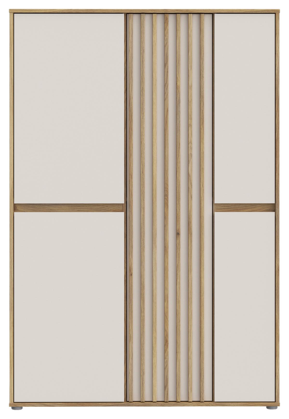 Félmagas Szekrény Eliston - tölgyfa színű/homokszínű, Natur, műanyag/faalapú anyag (109,3/161,7/41,5cm) - Modern Living