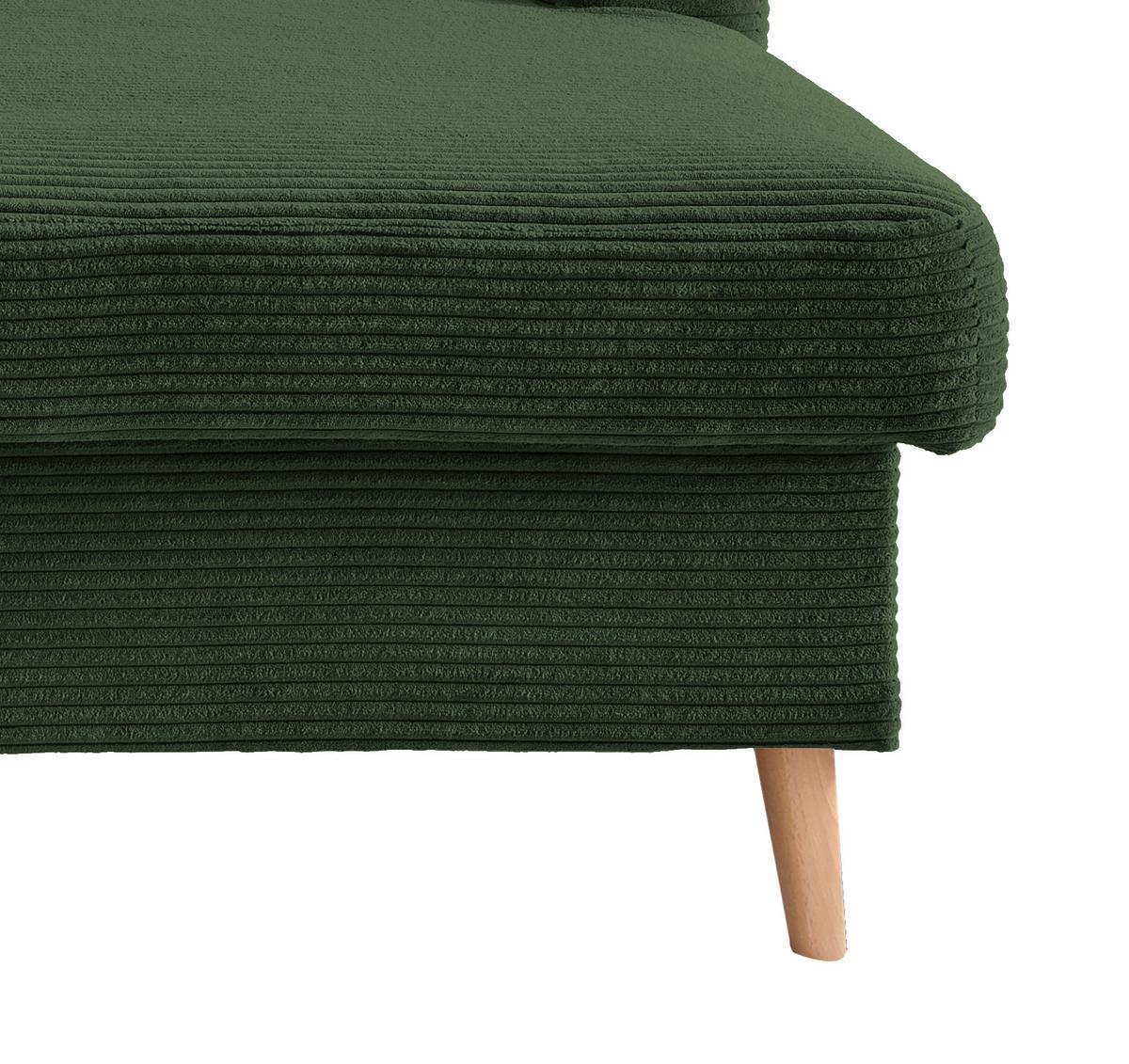 Ecksofa Valentina - Dunkelgrün/Naturfarben, Design, Textil (228/150cm) - P & B