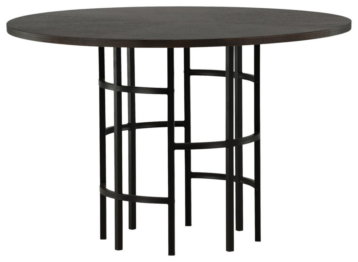 Esstisch Copenhagen - Schwarz/Braun, Design, Holz/Metall (115/115/74cm) - Livetastic