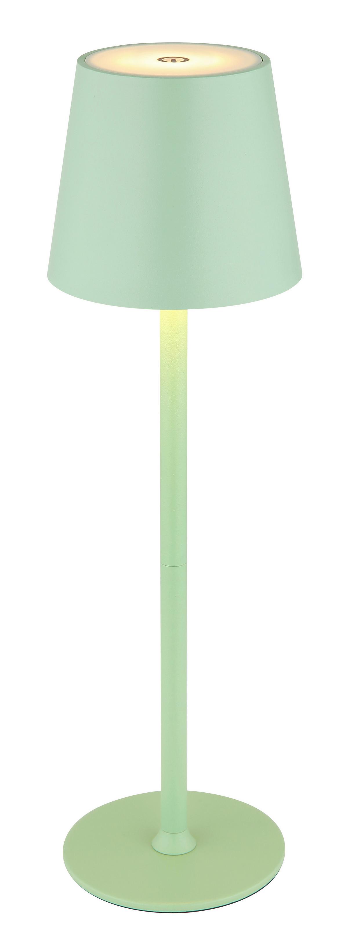 Akku-Tischleuchte 58438bg 2 Höhen Montierbar - Weiß/Hellgrün, Trend, Kunststoff/Metall (10,6/36cm) - Globo