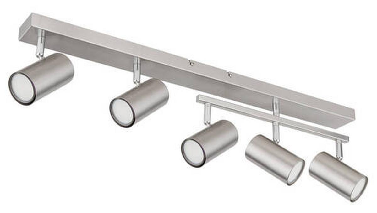 Strahler 5-Flammig verstellbar L: 70 cm - Chromfarben, Design, Metall (70/35/17cm) - Globo