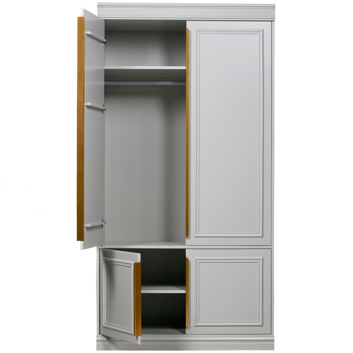 Garderobenschrank Organize Hellgrau B: 110 Cm - Hellgrau, Design, Holz/Holzwerkstoff (110/215/62cm) - Livetastic