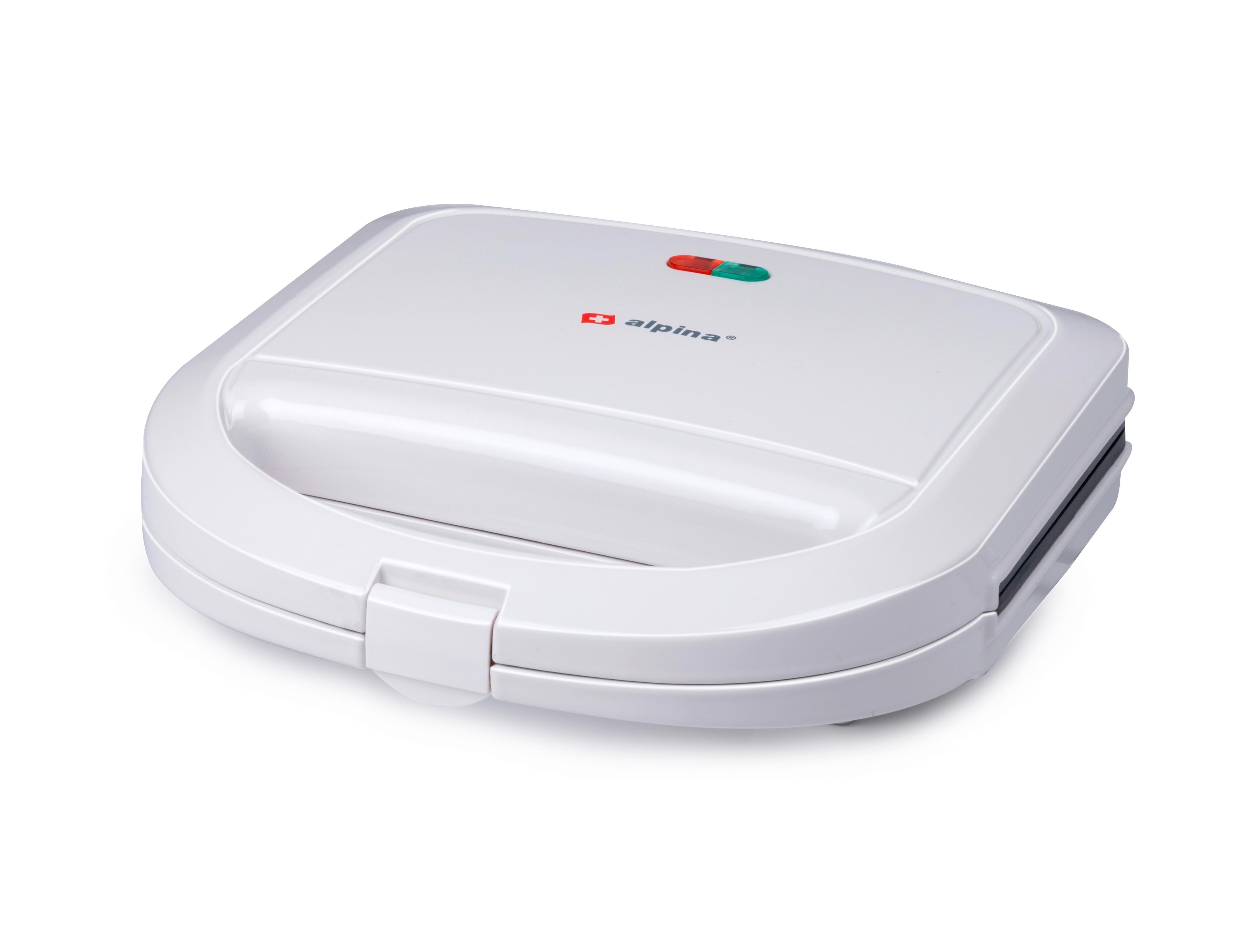Toaster Alpina Weiß Inkl. Sandwichplatte, Antihaftbeschichtet