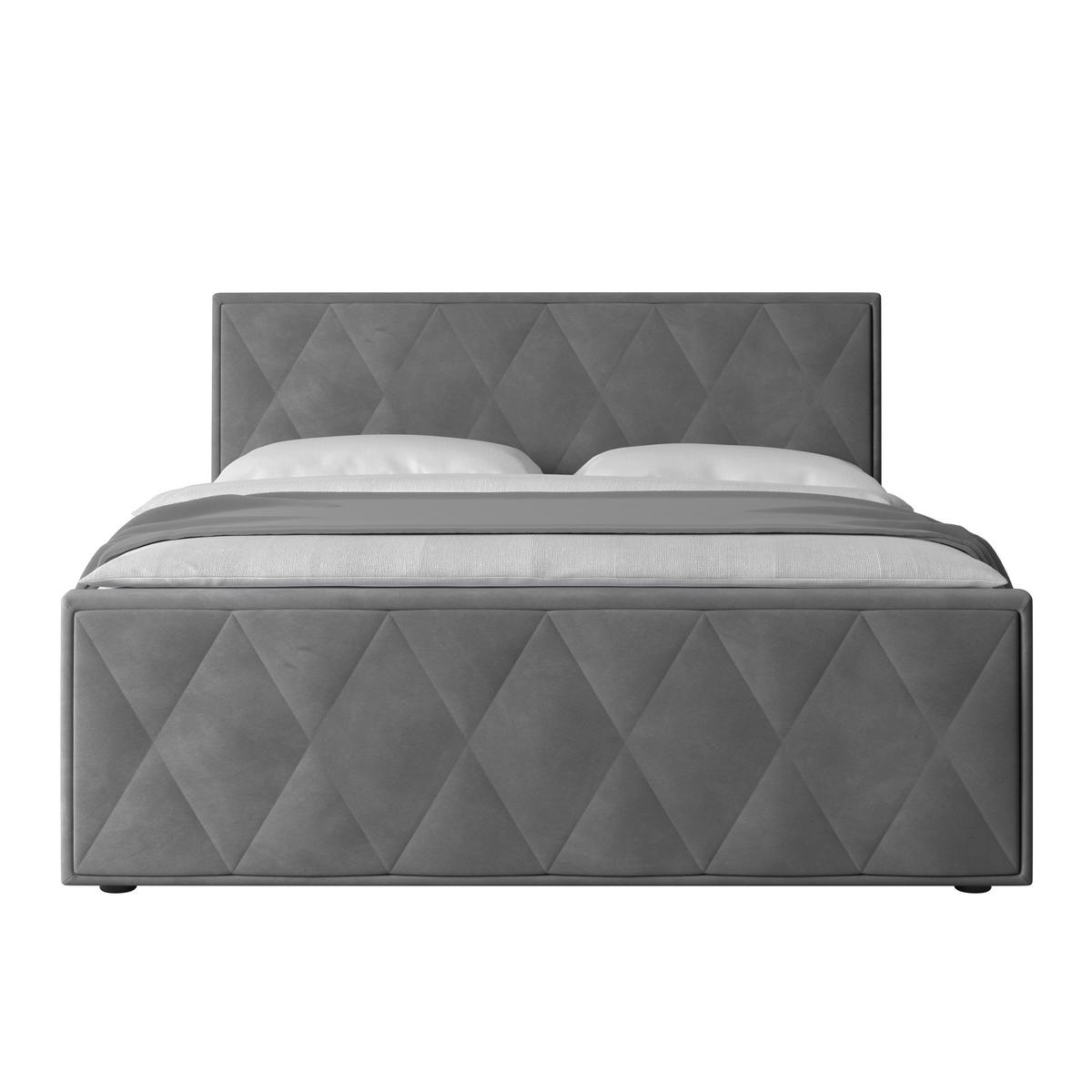 Boxspringbett Porto 180x200 cm Hellgrau - Hellgrau/Schwarz, MODERN, Karton/Holzwerkstoff (180/200cm) - MID.YOU