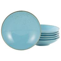 Sada hlbokých tanierov NATURE COLLECTION, 6-dielna - svetlomodrá, Trend, keramika (22cm) - Creatable