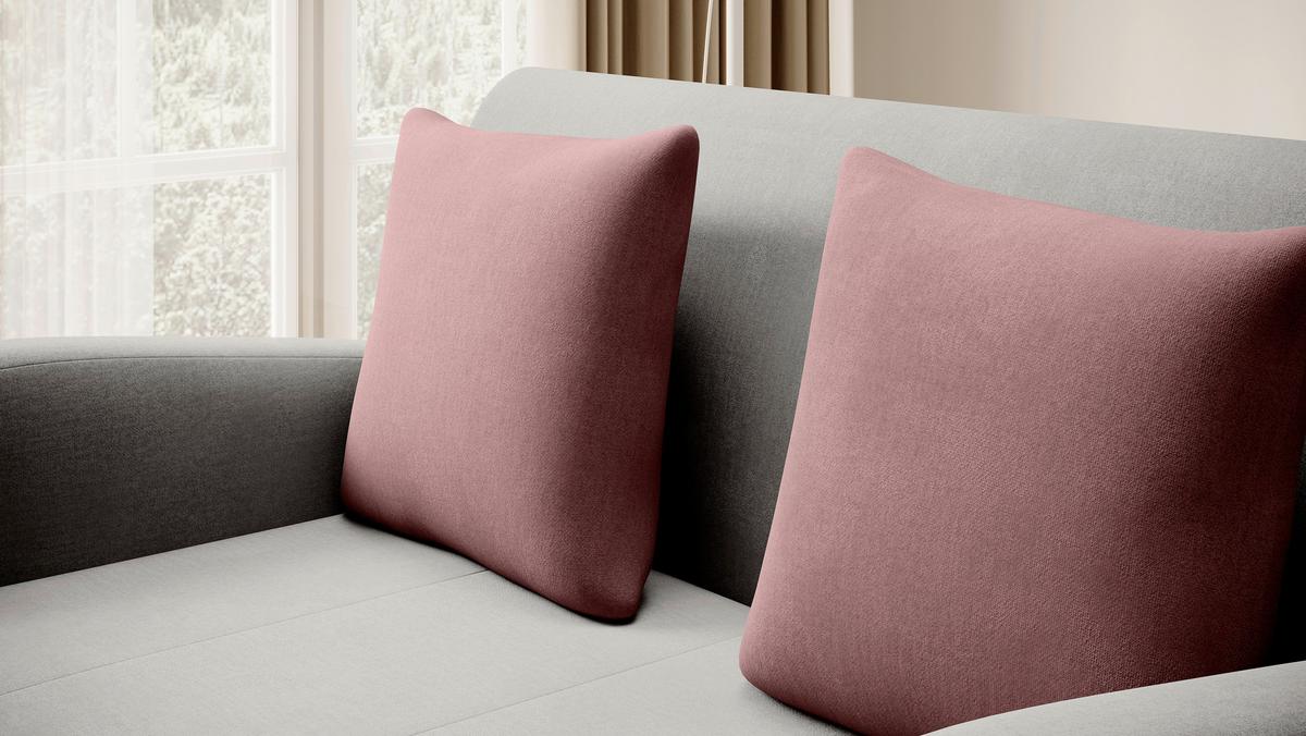 Schlafsofa Ario Grau, Rosa, B: 244 Cm - Hellgrau/Schwarz, Design, Textil (244/97/97cm) - MID.YOU