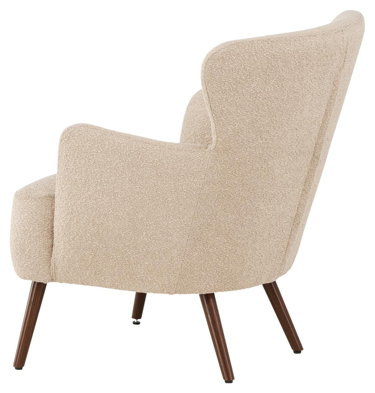 Ohrensessel Lincoln - Beige/Braun, Design, Textil/Metall (76/85/77cm) - Livetastic