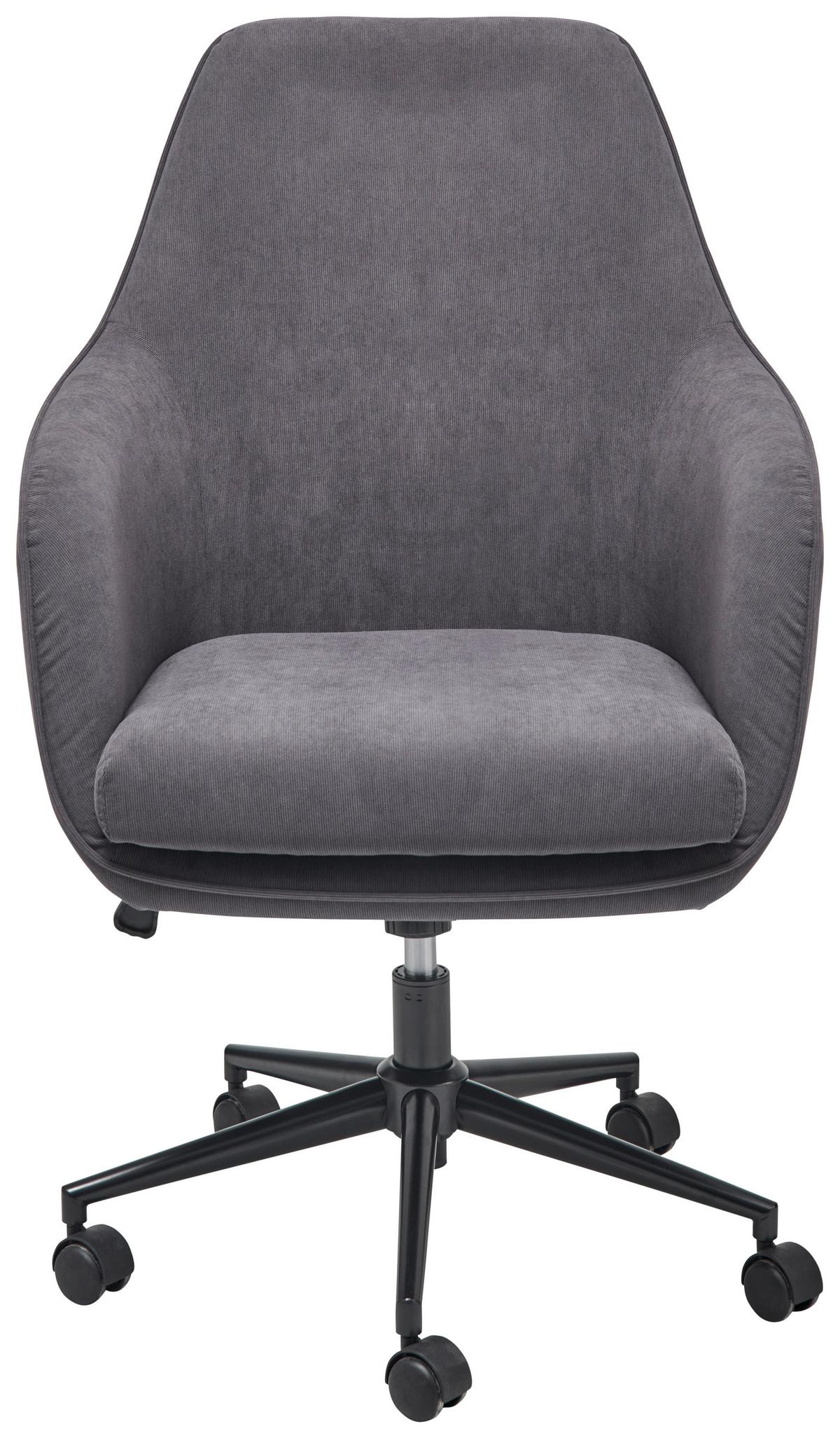 Drehstuhl Columbus - Dunkelgrau/Schwarz, LIFESTYLE, Kunststoff/Textil (63/93-98/71cm) - Livetastic