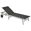 Sonnenliege Tessin Metall/kunststoff Mit Rollen - Silberfarben/Grau, MODERN, Kunststoff/Metall (201/98/65cm) - Gardenson