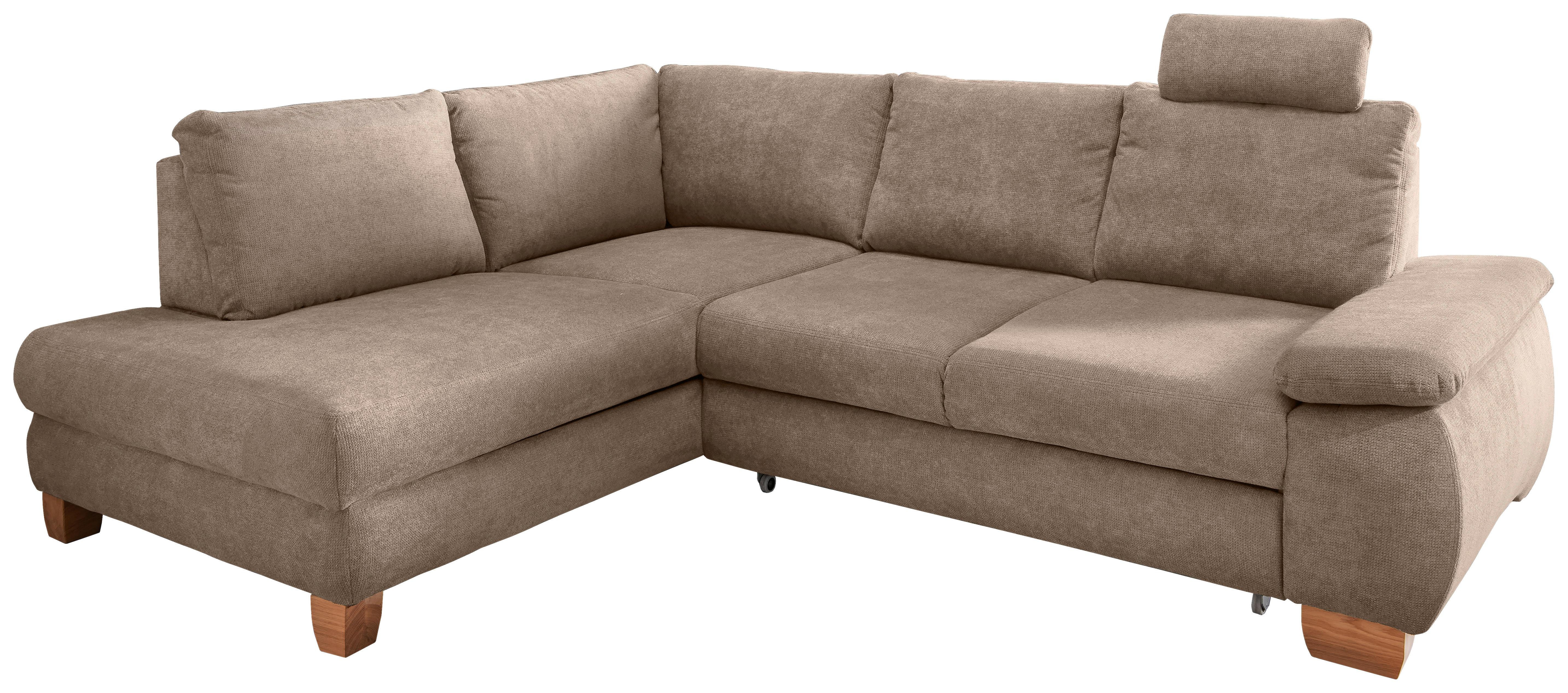 Eckschlafsofa Positano Hellbraun S: 206x261 cm - Wildeiche/Hellbraun, MODERN, Textil (206/261cm) - Livetastic