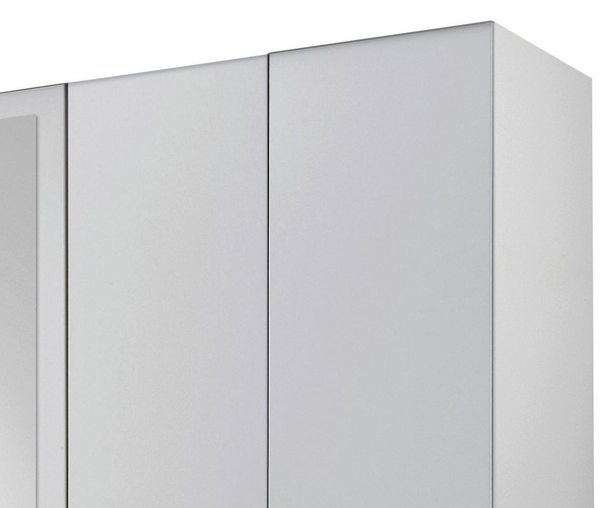 Drehtürenschrank Mit Spiegel + Laden 225cm Fly, Weiß/Graphit - Graphitfarben/Weiß, Design, Glas/Holzwerkstoff (225/210/58cm) - MID.YOU