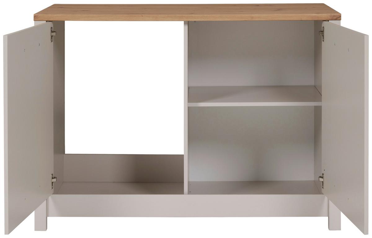 Spülenunterschrank Sardegna - Kaschmir/Eiche Artisan, ROMANTIK / LANDHAUS, Holzwerkstoff (130/92/60cm)