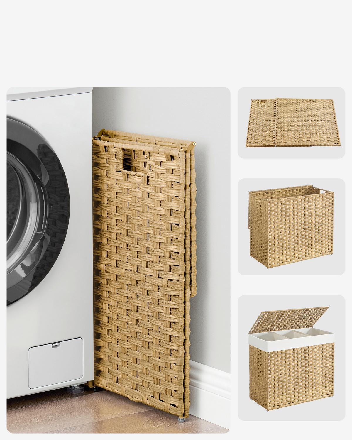 Wäschekorb Naturfarben B: 70 Cm - Naturfarben, Basics, Kunststoff/Textil (70/66/36cm)