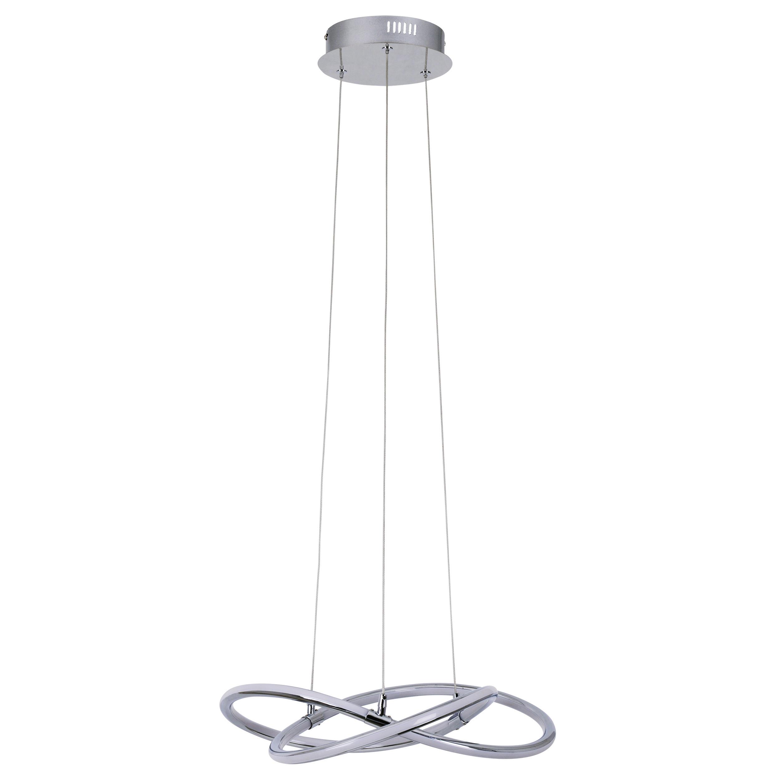 Led-hängeleuchte Odrive H: 120 Cm Dimmbar - Chromfarben, Design, Kunststoff/Metall (45/120cm) - Näve