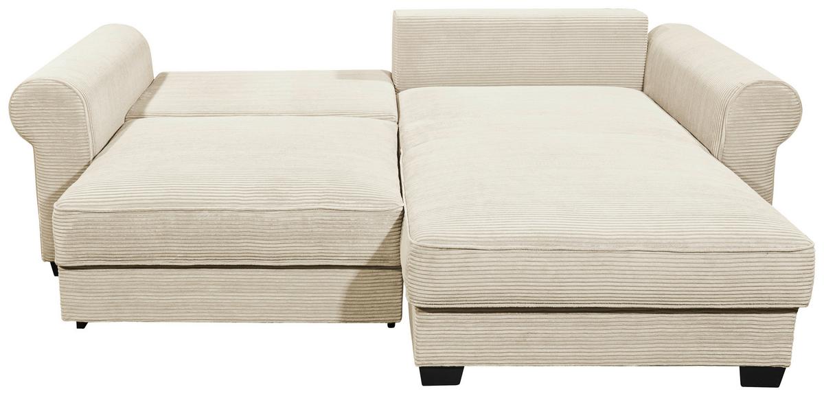 Ecksofa  mit Bettkasten Maureen Cremefarben - Creme/Schwarz, KONVENTIONELL, Textil (255/185cm) - MID.YOU