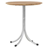 Gartentisch Holmsund - Silberfarben/Teakfarben, KONVENTIONELL, Holz/Metall (65/65/75cm) - Gardenson