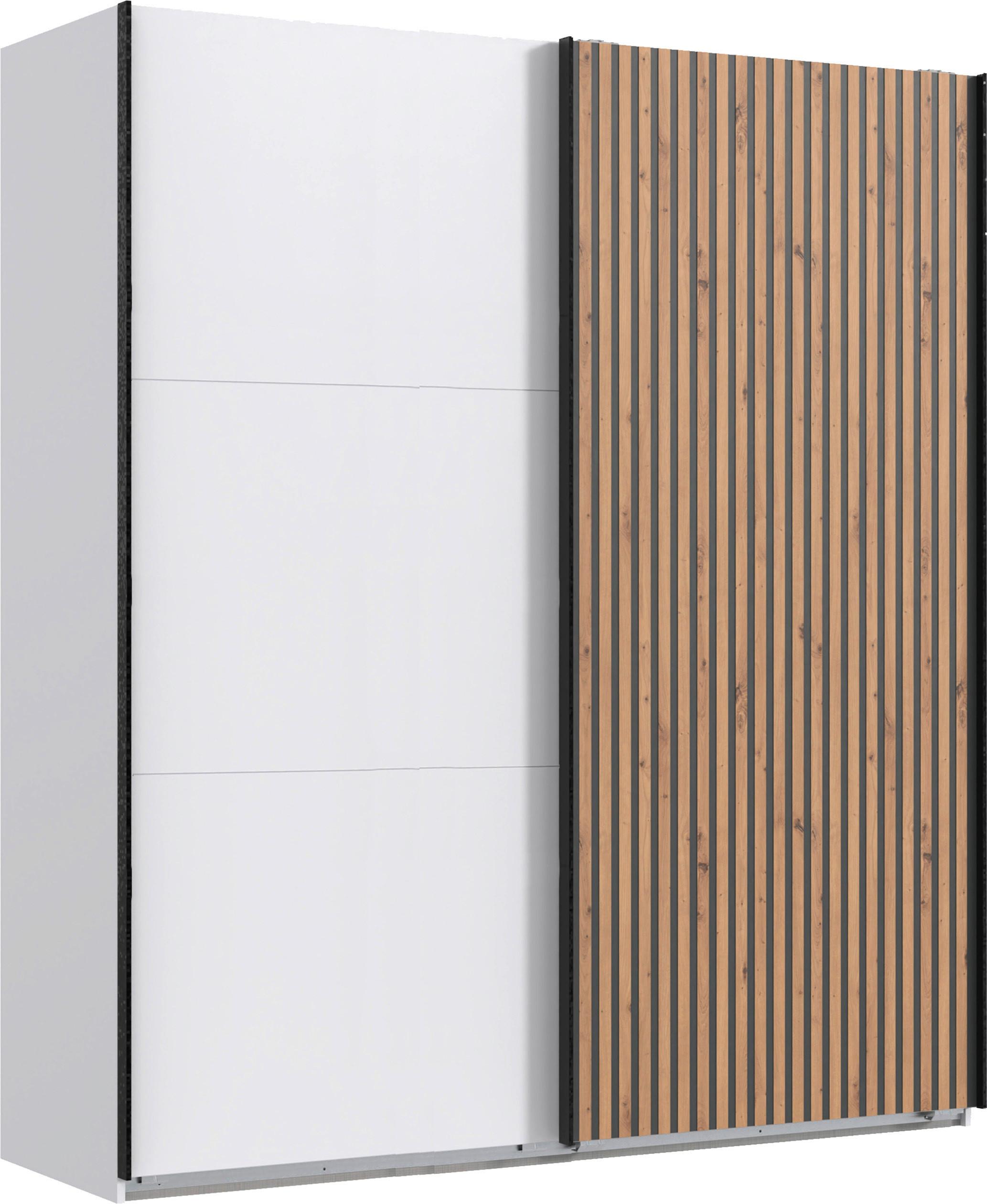 SKRIŇA S POS. DVER. – HOR.VED ANDORRA - čierna/biela, Konventionell, kov/kompozitné drevo (200/218/65cm)