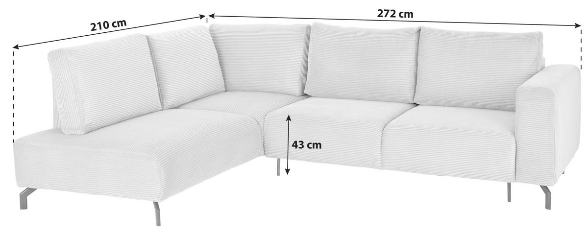 Rohová sedačka VENI, levá, hnědý manšestr - černá/hnědá, Moderní, textil (210/272cm) - Ondega