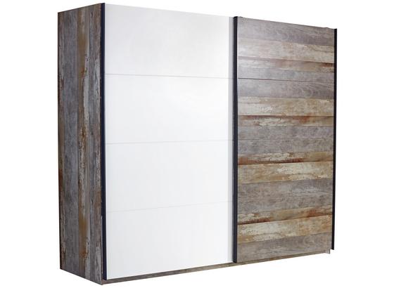 Schwebetürenschrank Moon B:241cm Driftwood/ Weiß Dekor - Braun/Weiß, MODERN, Holzwerkstoff (241/211/59cm) Schwebetürenschrank Moon B:241cm Driftwood/ Weiß Dekor - Braun/Weiß, MODERN, Holzwerkstoff (241/211/59cm)