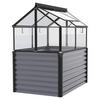 Hochbeet Mit Frühbeetaufsatz Gaia Jumbo Esg 83x135,1x121,6 - Schwarz/Grau, Basics, Glas/Metall (83/135,1/121,6cm)