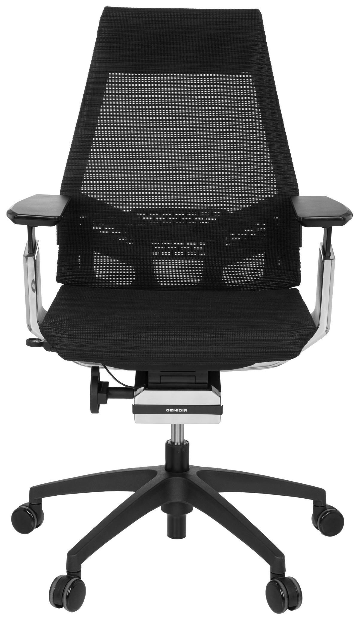 Drehstuhl Genidia Smart Black cm höhenverstellbar Schwarz - Chromfarben/Schwarz, MODERN, Kunststoff/Textil (70/112/55cm) - MID.YOU