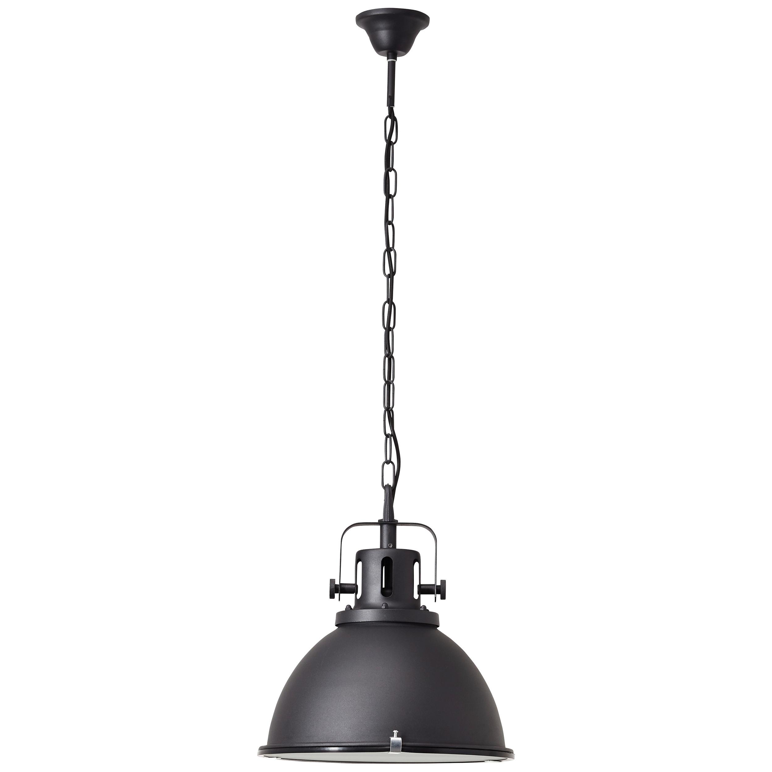 Hängeleuchte Jesper Glas H: 133 cm 1-Flammig, Schwarz - Schwarz, Trend, Glas/Metall (38/133cm) - Brilliant