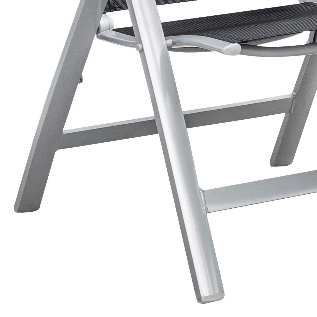 Gartenmöbel Set 3-Tlg. Carrara Metall/Textil - Schwarz, ROMANTIK / LANDHAUS, Textil/Metall - Gardenson