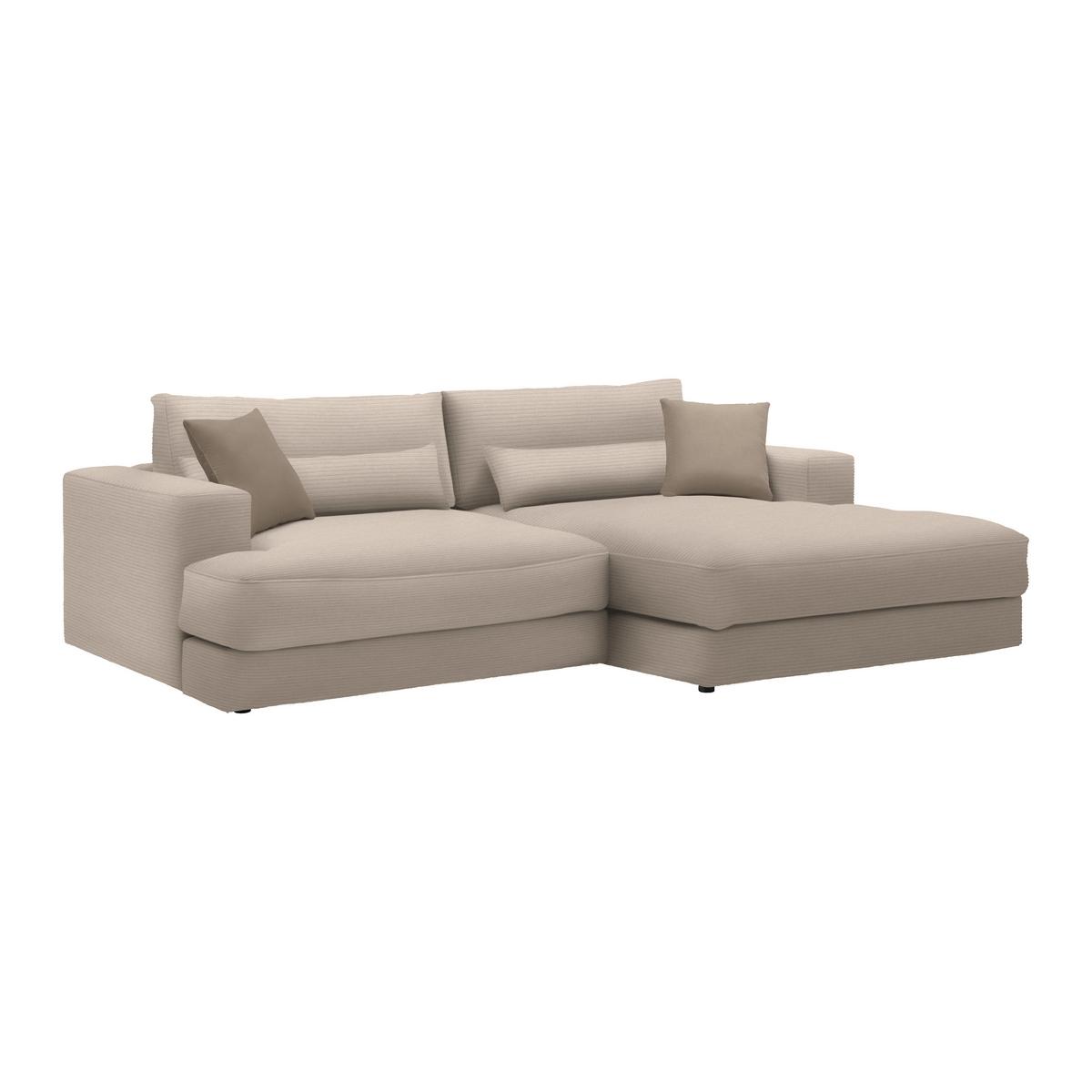 Rohová sedačka FABIONA, pravá, cappuccino menč. / cappuccino - cappuccino, Modern, drevo (268/85cm) - Premium Living