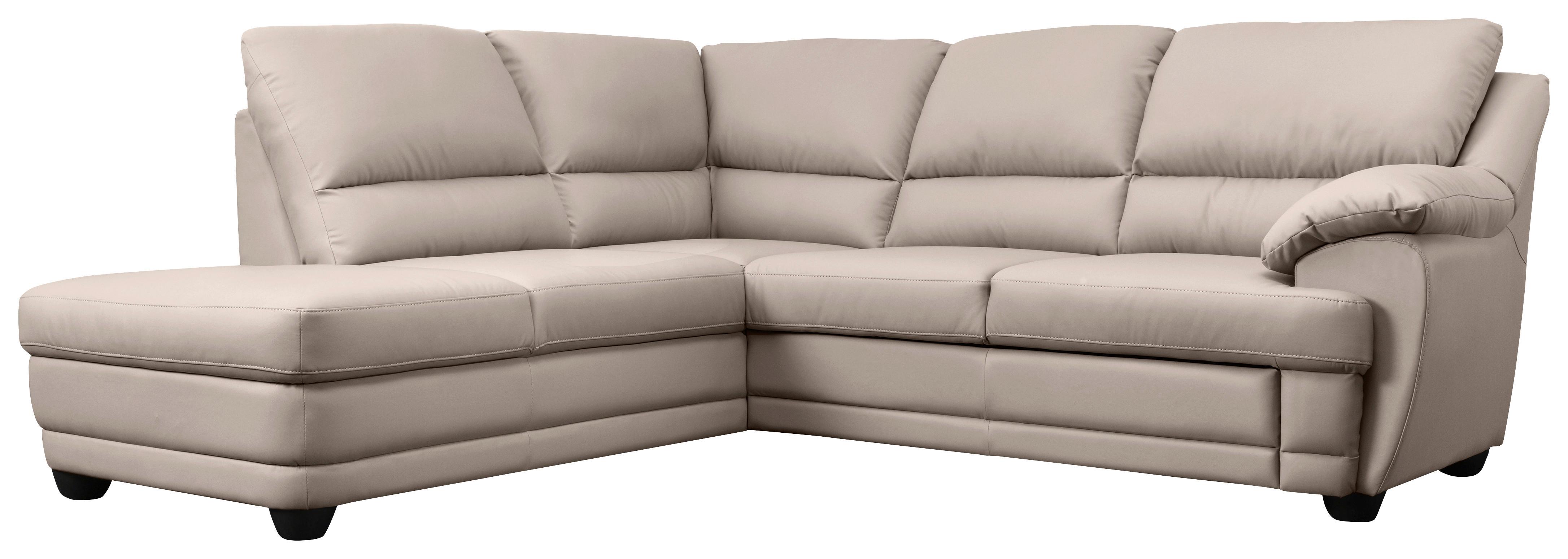 Ecksofa Nebolo Sandfarben Lederlook - Sandfarben, Design, Textil (225/245cm) - Livetastic