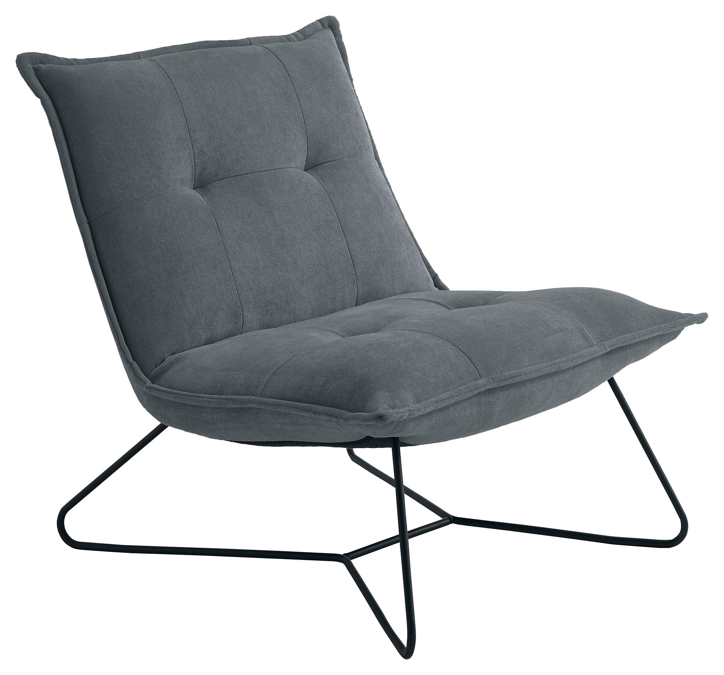 Moderné kreslo Vico - čierna/antracitová, Basics, kov/textil (69/76/86cm) - MID.YOU