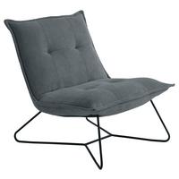 Polstersessel Vico Stoffbezug Anthrazit - Anthrazit/Schwarz, Basics, Textil/Metall (69/76/86cm) - MID.YOU