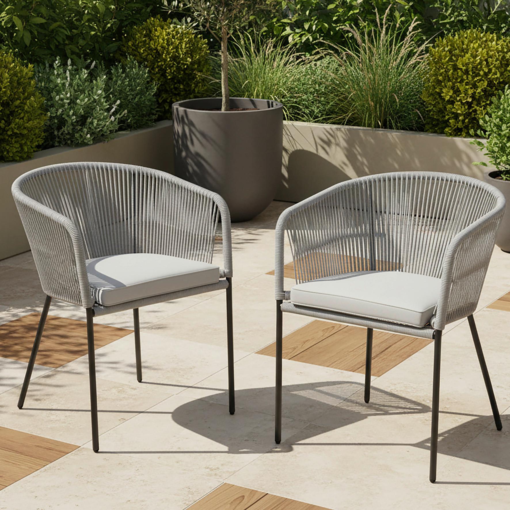 SADA ZAHRADNÍCH KŘESEL VICTOR - černá/světle šedá, Moderní, kov/textil (56/78/59cm) - Bessagi Garden